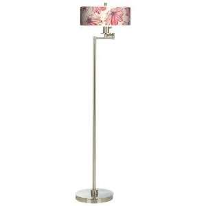  Floral Ruby Energy Efficient Swing Arm Floor Lamp