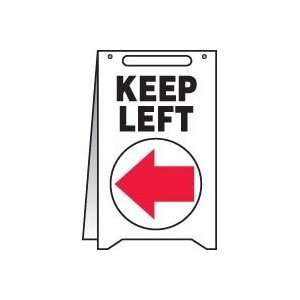   Fold Ups Sign, White KEEP LEFT (LEFT Arrow Graphic): Home Improvement