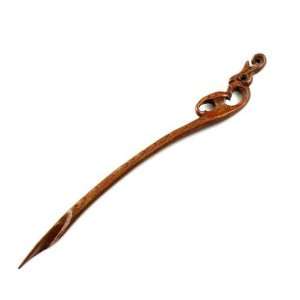   Handmade Peach Wood Carved Hair Stick Dragon 6.5 inches Beauty
