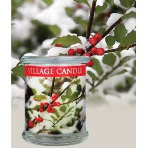   : 13oz. Snowberry Radiance Wooden Wick Village Candle: Home & Kitchen