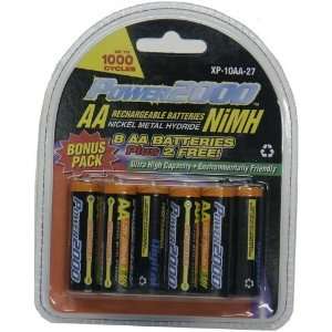 Power 2000 AA NiMH 2700mAh Rechargeable Battery (10 pack 