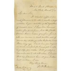 William Pitt Palmer Poet Authentic Autographed Hand Written Letter