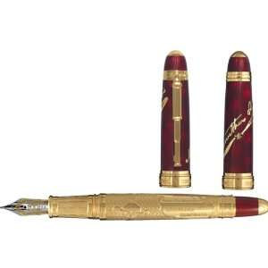   Lewis Ruby Red Gold Vermeil Fine Fountain Pen: Office Products