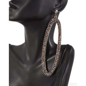   Shaped 4 Inch Drop Earrings Iced Out Basketball Mob Wives Paparazzi