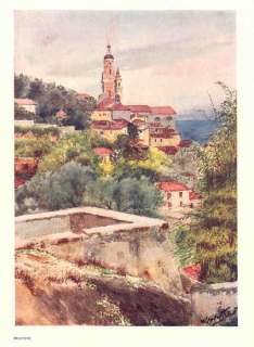 France MENTON. Attractive View. Old Vintage Print.Finnemore.1909 
