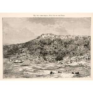 1890 Wood Engraving Landscape Africa Holy City Hovas Ambohimanga 