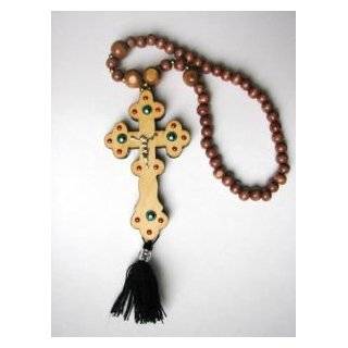WOODEN ORTHODOX CHAPLET ROSARY BEADS With A Big Cross
