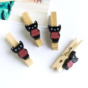   Black Cat]   Wooden Clips / Wooden Clamps / Mini Clips