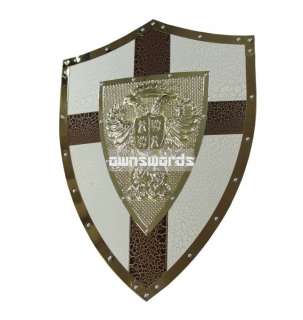 MEDIEVAL KNIGHT SHIELD Brass and Steel All Metal Cross  