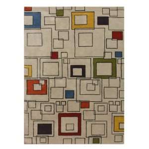   Square Deal BL55 Antique White/Wasabi 8 X 11 Area Rug: Home & Kitchen
