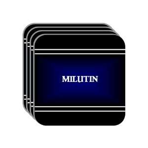 Personal Name Gift   MILUTIN Set of 4 Mini Mousepad Coasters (black 
