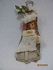 Antique victorian xmas ornament cardboard scrap fur cotton tinsel