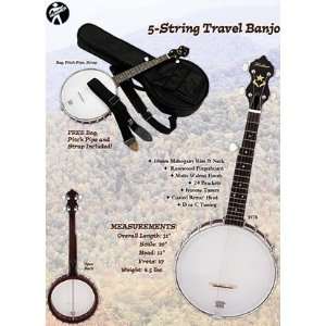  Hohner HTB 5 String Travel Banjo Musical Instruments