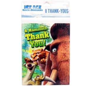 : New   Ice Age Dawn Of The Dinosaurs 8 Ct Thank You Cards Case Pack 