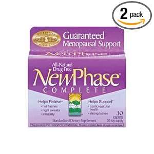 NewPhase Complete Menopausal Support Caplets, 30 Count Boxes (Pack of 