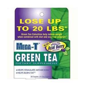  Mega t Green Tea Caplets Supplement with Acai, Size : 30 