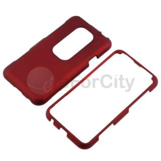 Black+Clear+Red+Blue Snap On Rubber Hard Cover Case For Sprint HTC EVO 