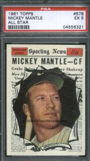 1961 Topps Baseball Complete SET Mantle Maris # 578 PSA VG to EXMT 