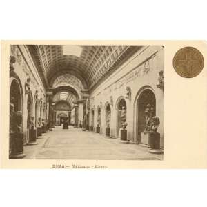  1900 Vintage Postcard Interior   Vatican Museum   Rome 