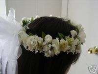 BRIDAL/WEDDING VEIL HEADPIECE SILK FLOWER FLOWERS  