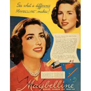  1949 Ad Maybelline Eye Make Up Eyebrow Pencil Mascara 