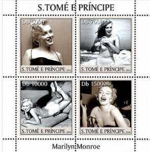  Marilyn Monroe Sheet 4 Stamps St Thomas Principe ST4307 