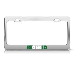  Nigeria Flag Country license plate frame Stainless Metal 