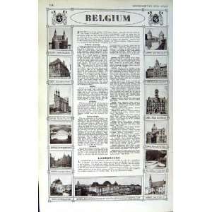  BELGIUM LUXEMBOURG MAP 1922 BRUSSELS ANTWERP MALINES