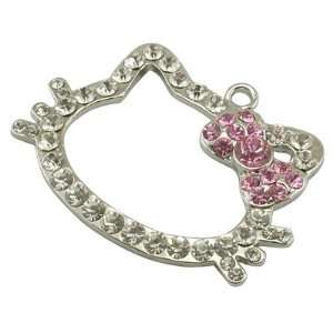 Jewelry Making 1x Rhinestone Hello Kitty Pendant Charm for Jewelry 