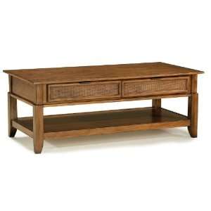    Coffee Table with Shelf in Soft Mahogany Finish