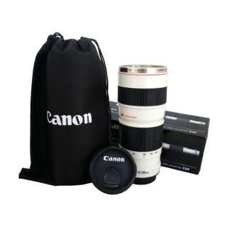 Canon Camera Lens 1:1 EF 70 200 mm White Coffee Cup Mug Thermos 