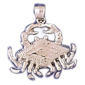  14kt White Gold Crab Pendant Jewelry