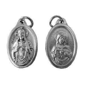   of Jesus & Mary Medal Pray for Us 20 Steel Chain with Clasp: Jewelry