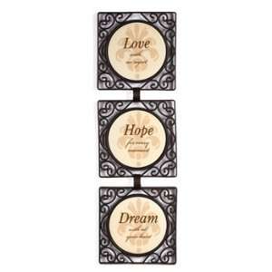   Gift Company 3 Tier Wall Plaque Love Hope Dream 66007