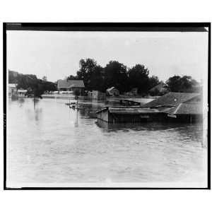  1927 Louisiana Flood, Barbershop,Buildings submerged