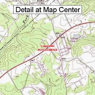   Topographic Quadrangle Map   Loganville, Georgia (Folded/Waterproof