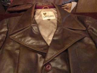 Vtg 70s Lakeland Mens Leather Fight Club Cool Mod Blazer Jacket Coat 