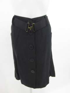 NWT KENZIE Black Button Front Belted Skirt Sz 8 $68  