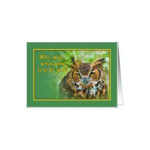  61st Birthday, Great Horned Owl Card Toys & Games