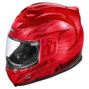 Icon Airframe Motorcycle Helmet   Lifeform Red Small Automotive