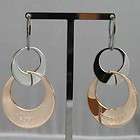 RHODIUM PLATED BRONZE CIRCLE EARRINGS WITH GLAM BY REBECCA MADE IN 