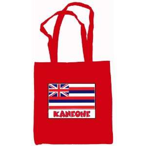  Kaneohe Hawaii Souvenir Canvas Tote Bag Red: Everything 