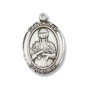 St. Kateri Sterling Silver Medal with 18 Sterling Chain Patron Saint 
