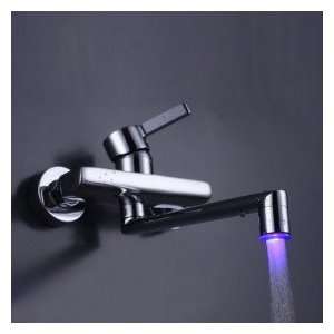   Brass Kitchen Faucet with Color Changing LED Light: Home Improvement