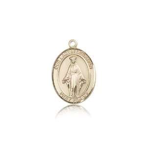  14kt Gold O/L Our Lady of Lebanon Medal 3/4 x 1/2 Inches 