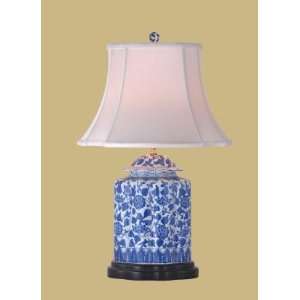  B/W PORCELAIN SCALLOP JAR LAMP: Home Improvement
