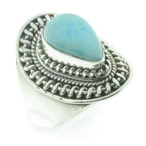  925 Sterling Silver LARIMAR Ring, Size 6.5, 7.18g Jewelry