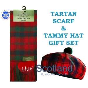   Red Tartan Tammy & Scarf Set (modern) Lambswool