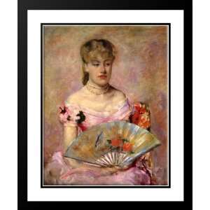   , 28x34 Framed and Double Matted Lady with a Fan