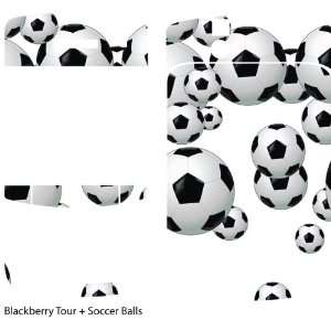  Soccer Balls Design Protective Skin for Blackberry Tour 